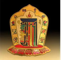 藏传佛教用品金箔风水十字金刚杵贴纸彩色家用佛堂窗户大门口贴纸