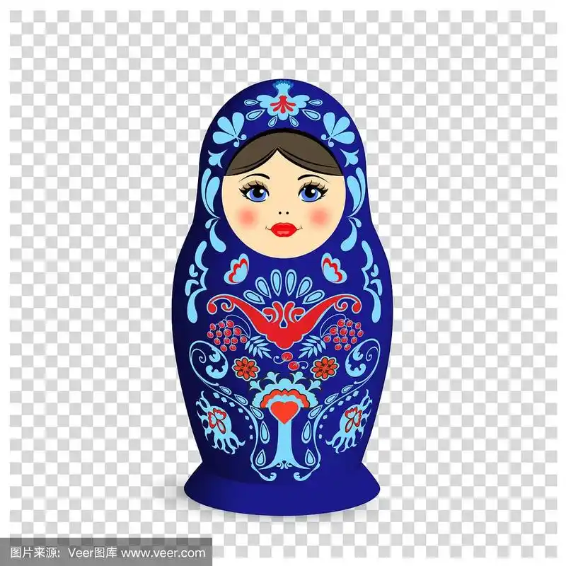 上面有装饰图案的俄罗斯套娃
