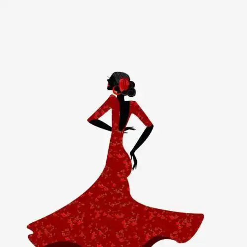 拉丁舞简笔画彩色