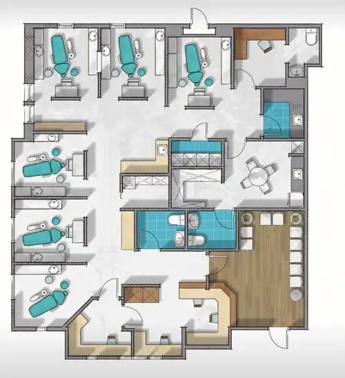 贝克创意空间设计口腔诊所平面布局参考#商业空间设计  #口腔诊所空间