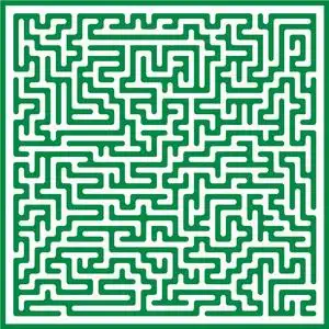 中等复杂程度不规则的迷宫线.