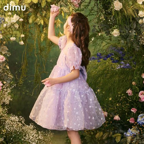 新款洋气小碎花梦幻超仙蓬蓬裙儿童公主裙笛牧女童连衣裙2024夏季