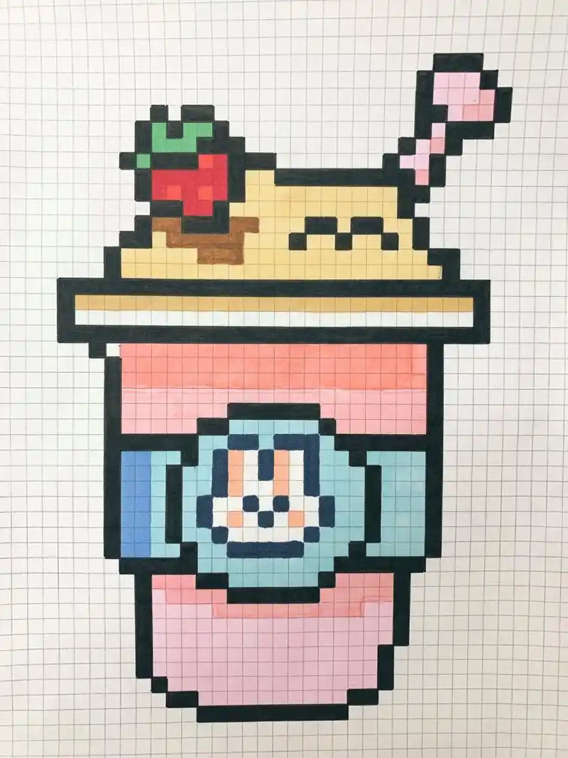 像素画 网格画 临摹小兔子奶茶92