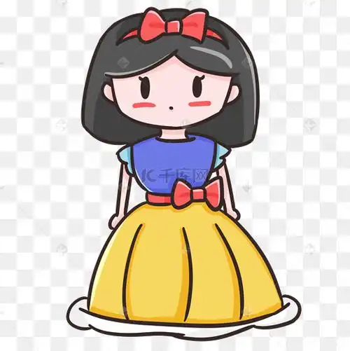 白雪公主格林童话故事童话风可爱手绘q版卡通西方图片