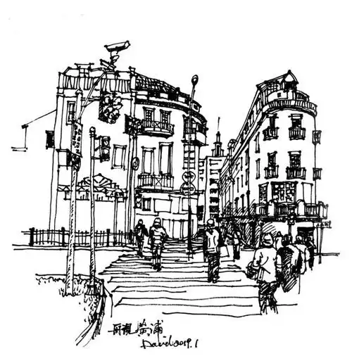 david张的城市风景速写赏析