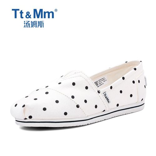 tt&mm/汤姆斯女鞋夏季玛丽鞋百搭软底孕妇休闲懒人鞋一脚蹬帆布鞋