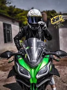 适用摩托车通用国产川崎小忍者侧面定风翼,前包围碳纤维纹破风刀