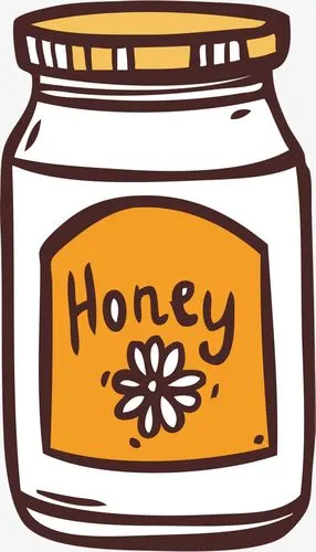 卡通手绘动物可爱棕色小熊蜂蜜罐