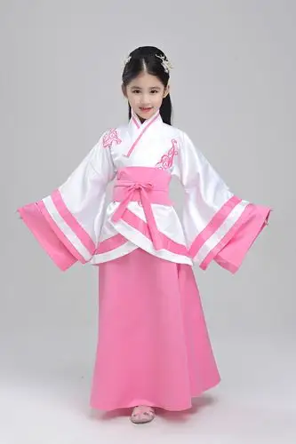 古筝演出服女大童_儿童古装仙女服汉服女童古代衣服公主中大童古筝