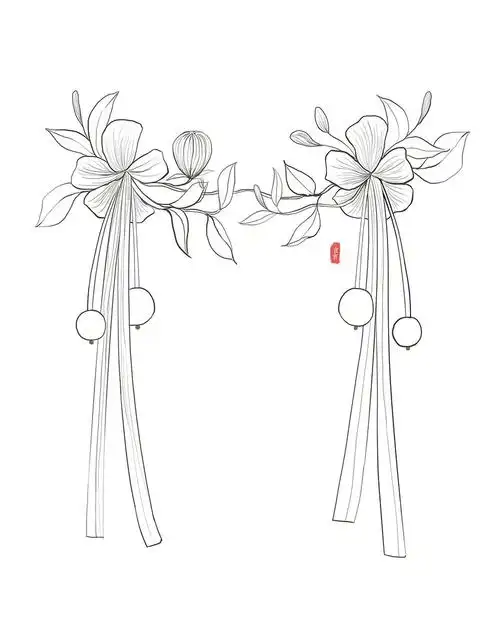 但是神韵没出来,下次再试一个#线描  #古风饰品