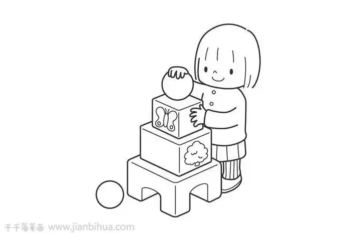 简笔画建构区玩具的简笔画儿童玩具积木简笔画图片大全拼插玩具简笔画