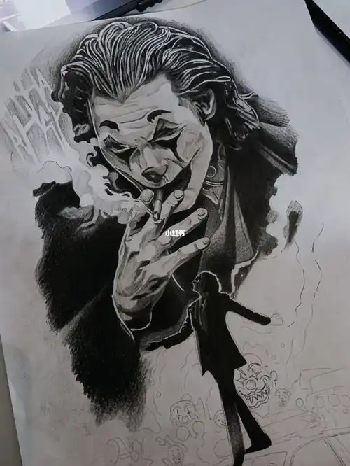 写实纹身小丑手稿