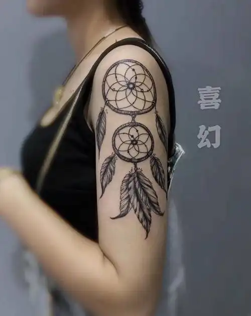 捕梦网纹身图片_手臂几何纹身图案