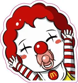 3m可做透明 麦当劳小丑 大号墙儿童车贴电脑玻璃贴笔记本粘纸2192