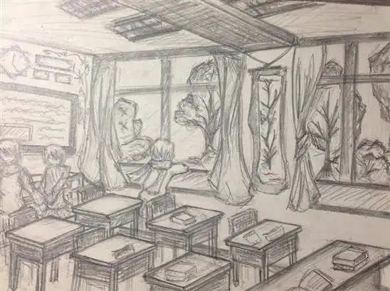 【幸福我来画】下课了,微风吹进教室,一天的学习充实而快乐,就这样,望