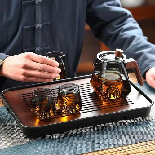 网红耐热玻璃泡茶器冲茶器茶水分离器防爆纯手工玻璃茶壶茶具日式