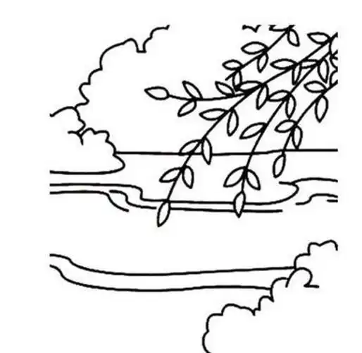 柳树简笔画大全柳树的简笔画图片大全儿童春天柳树简笔画-美丽的柳树