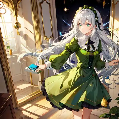 星空少女独舞插画图片壁纸