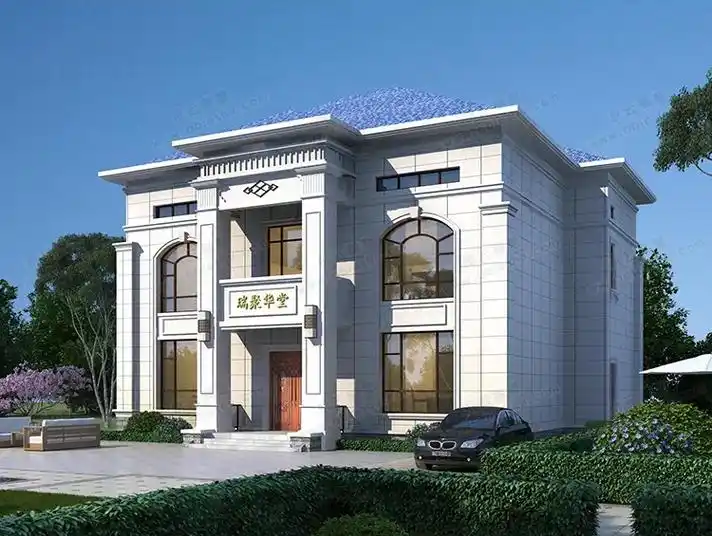 at2898两层半复式客厅新中式乡村别墅.图纸编号:at28 - 抖音