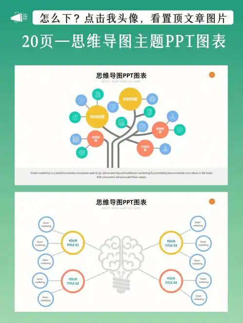 看看20页思维导图主题ppt图表