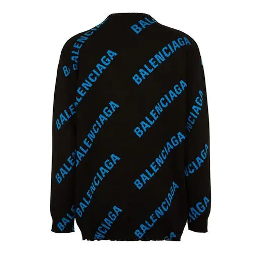 balenciaga/巴黎世家 男士黑色棉质套头针织衫/毛衣 625970t31781165