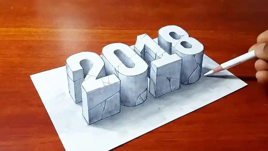 超容易的新技能:铅笔画出逼真的石刻立体字