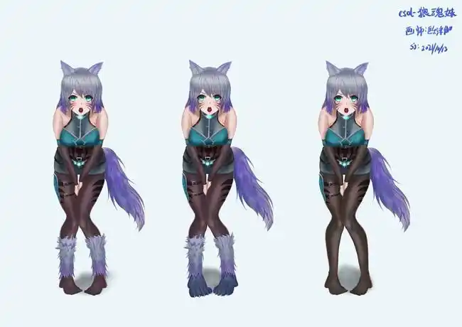 今天刚画的csol里的狼魂妹同人图