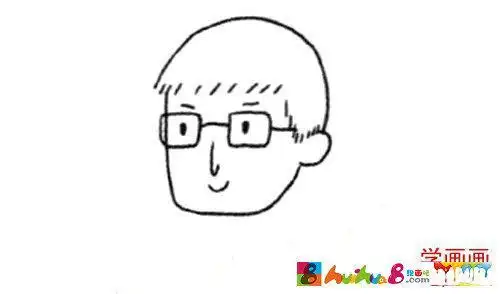 眼镜爸爸幼儿园简笔画