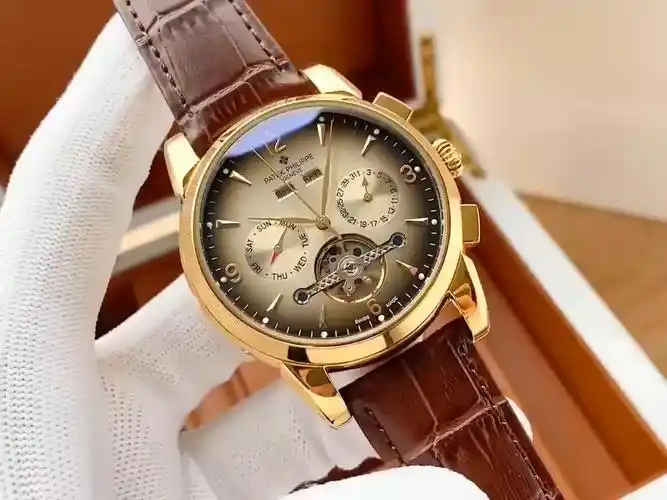 百达翡丽皮带男士机械手表