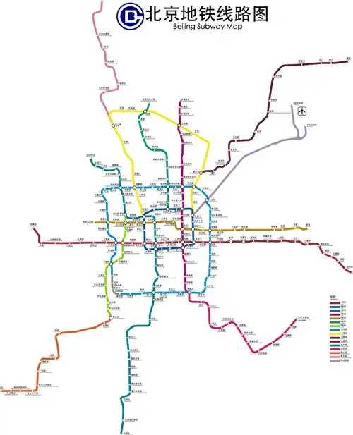 2012年底北京地铁线路图