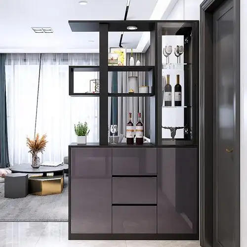 进门玄关鞋柜一体靠墙酒柜现代简约客厅隔断柜轻门厅