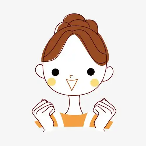 卡通加油手势女孩免抠素材