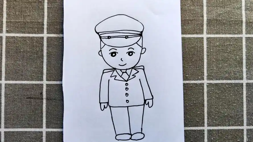 [幼儿绘画]画一个可爱的警察