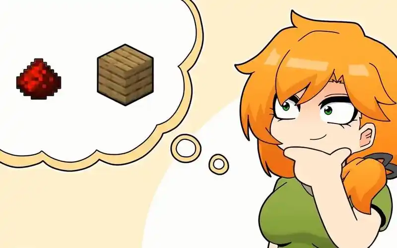 这是萌新艾利克斯在minecraft学习红石的第一天,史蒂夫想教她做人