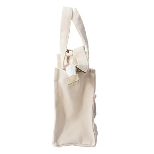 新卡通印花耐用白色天然聚酯棉帆布拉链斜挎包