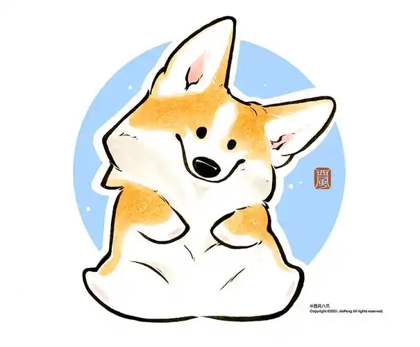 小肥基--柯基犬插画