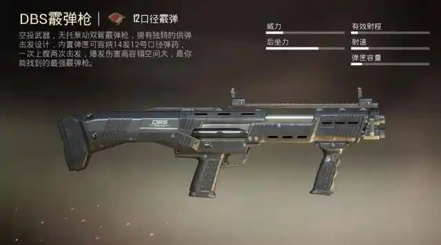 dbs霰弹枪,这款枪可以说是大起大落来的非常快,在这一次ss8赛季被光子