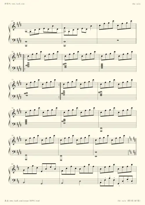 the rain (幽灵公主插曲)-久石让小提琴谱