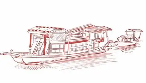 小小红船简笔画