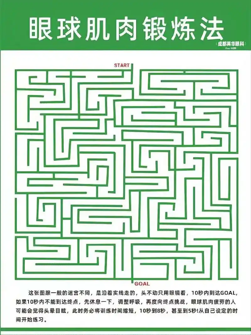 眼肌运动训练图,缓解视疲劳