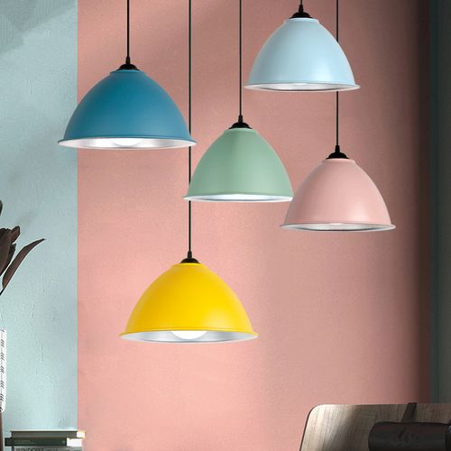马卡龙吊灯灯罩锅盖个性时尚办公室健身房灯罩吊灯游乐园灯具彩色