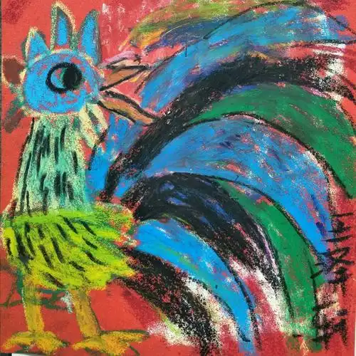 穿花衣服的大公鸡