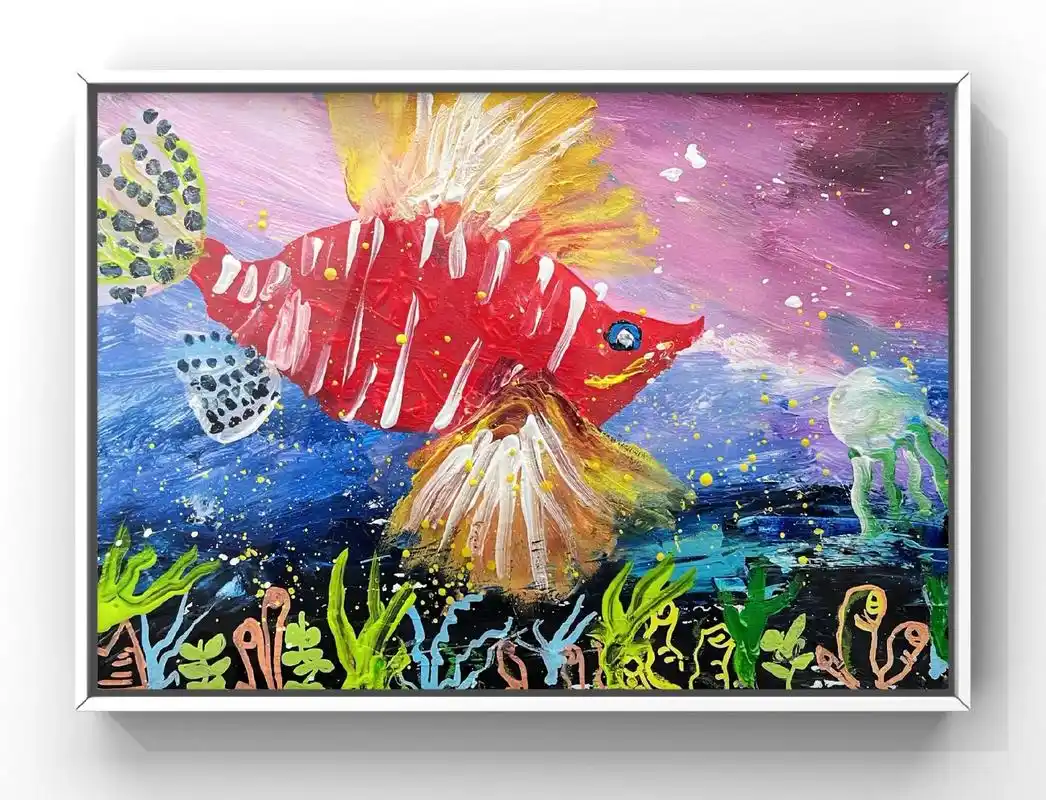 水粉画五彩缤纷《狮子鱼95》 - 抖音