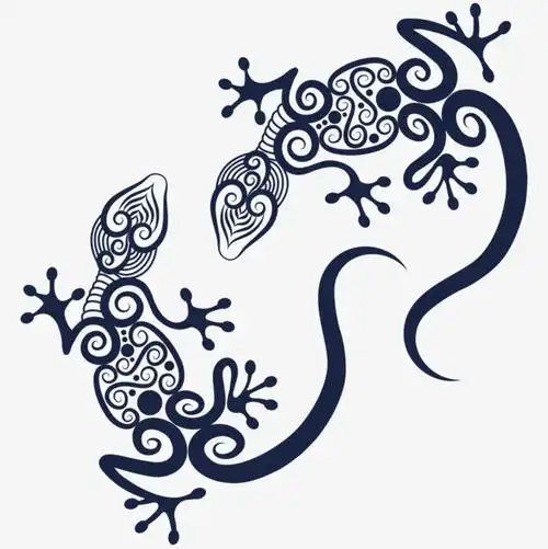 花纹组成的壁虎