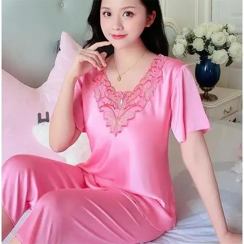 淘宝睡衣女夏短袖新款丝绸夏天性感冰丝