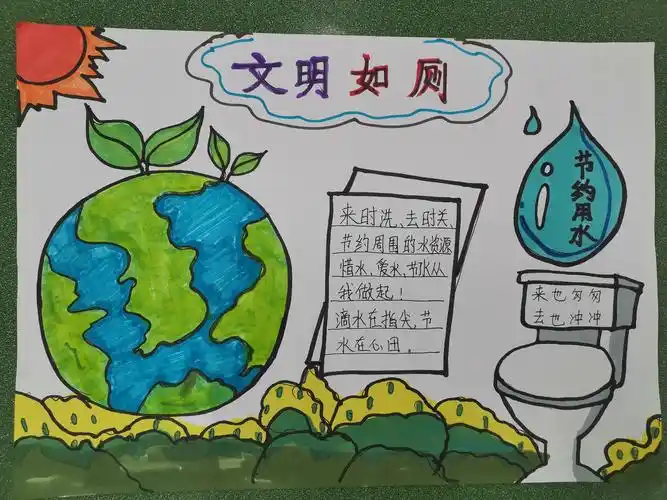 第十二周 德育作业洗手间文明行为宣传画评选结果