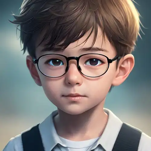 戴眼镜的帅气小男孩头像图片