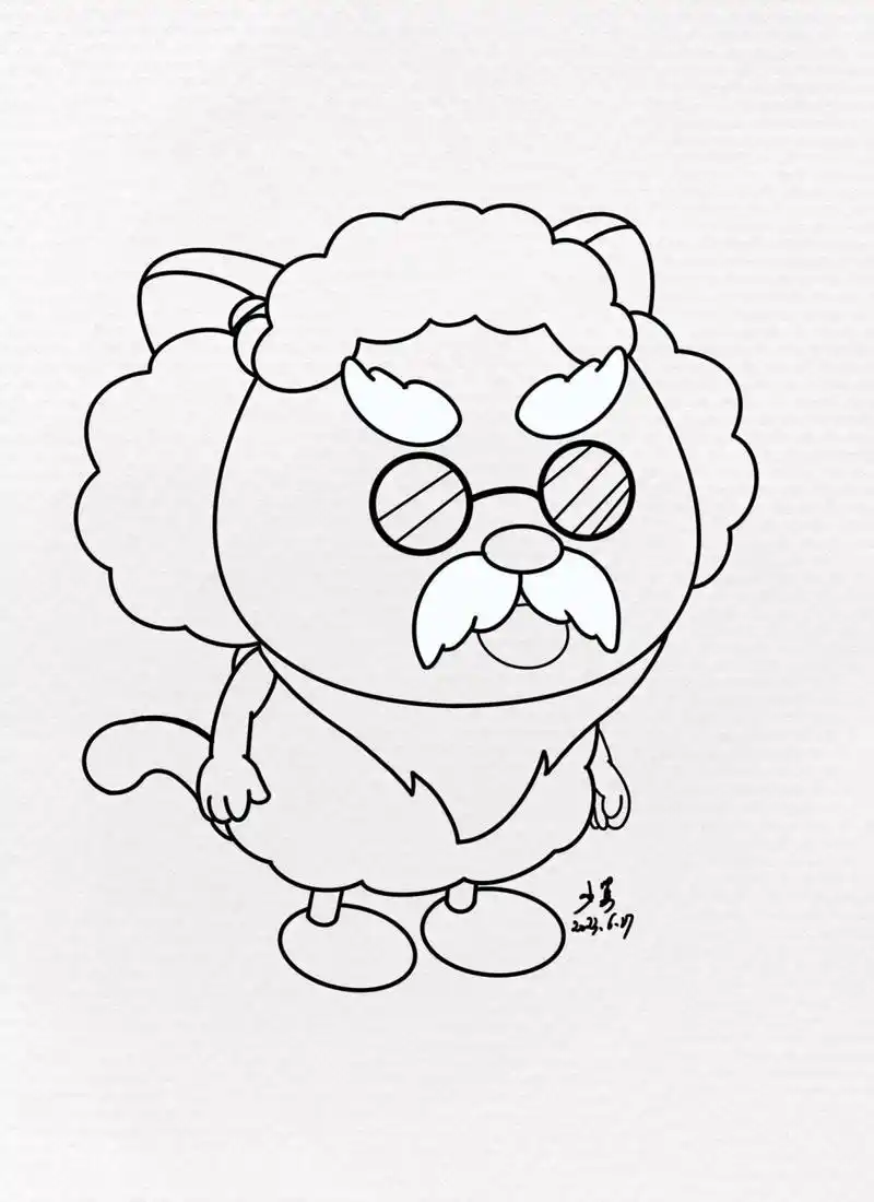 喜洋洋与灰太狼之慢羊羊儿童手绘-附步骤图 慢羊羊