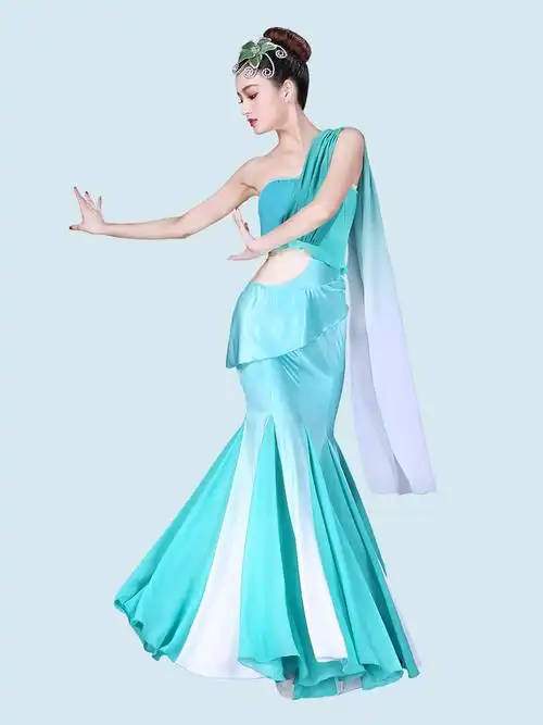 服装新款舞蹈鱼尾包臀修身演出服演出民族民族舞傣族舞服