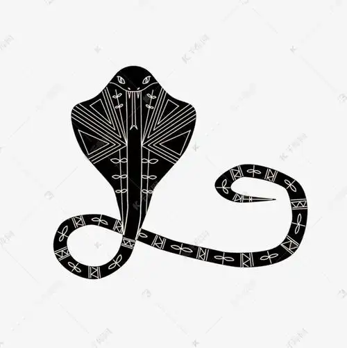 抽象风格眼镜蛇剪影花纹